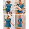 image:imageEkouaer Maternity Shirts 3 Packs Flying Short Sleeve Nursing Tops Pregnancy ClothesBlackgreylake Blue3pcs