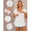 image:imageEkouaer Maternity Shirts 3 Packs Flying Short Sleeve Nursing Tops Pregnancy ClothesBlackgreywhite3pcs