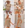 image:imageEkouaer Maternity Shirts 3 Packs Flying Short Sleeve Nursing Tops Pregnancy ClothesBlackkhakifloral White3pcs