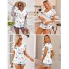image:imageEkouaer Maternity Shirts 3 Packs Flying Short Sleeve Nursing Tops Pregnancy ClothesBlackkhakifloral White3pcs