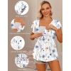image:imageEkouaer Maternity Shirts 3 Packs Flying Short Sleeve Nursing Tops Pregnancy ClothesBlackkhakifloral White3pcs