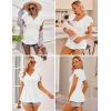 image:imageEkouaer Maternity Shirts 3 Packs Flying Short Sleeve Nursing Tops Pregnancy ClothesBlackwhitebrown3pcs