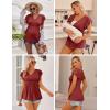 image:imageEkouaer Maternity Shirts 3 Packs Flying Short Sleeve Nursing Tops Pregnancy ClothesCaramelgreywine Red3pcs