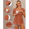image:imageEkouaer Maternity Shirts 3 Packs Flying Short Sleeve Nursing Tops Pregnancy ClothesCaramelgreywine Red3pcs