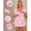image:imageEkouaer Maternity Shirts 3 Packs Flying Short Sleeve Nursing Tops Pregnancy ClothesDark Greyarmy Greenfloral Pink3pcs