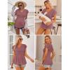 image:imageEkouaer Maternity Shirts 3 Packs Flying Short Sleeve Nursing Tops Pregnancy ClothesGray Purple Redgraygreenfloral Black3pcs