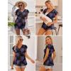 image:imageEkouaer Maternity Shirts 3 Packs Flying Short Sleeve Nursing Tops Pregnancy ClothesGray Purple Redgraygreenfloral Black3pcs