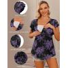 image:imageEkouaer Maternity Shirts 3 Packs Flying Short Sleeve Nursing Tops Pregnancy ClothesGray Purple Redgraygreenfloral Black3pcs