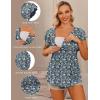 image:imageEkouaer Maternity Shirts 3 Packs Flying Short Sleeve Nursing Tops Pregnancy ClothesGreyblackfloral Blue13pcs