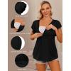 image:imageEkouaer Maternity Shirts 3 Packs Flying Short Sleeve Nursing Tops Pregnancy ClothesLake Greenblacklake Blue3pcs