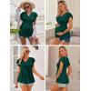 image:imageEkouaer Maternity Shirts 3 Packs Flying Short Sleeve Nursing Tops Pregnancy ClothesLake Greenblacklake Blue3pcs
