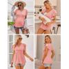 image:imageEkouaer Maternity Shirts 3 Packs Flying Short Sleeve Nursing Tops Pregnancy ClothesLight Greyblackorange Pink3pcs