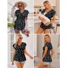 image:imageEkouaer Maternity Shirts 3 Packs Flying Short Sleeve Nursing Tops Pregnancy ClothesPinkfloral Blacklake Green3pcs