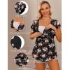 image:imageEkouaer Maternity Shirts 3 Packs Flying Short Sleeve Nursing Tops Pregnancy ClothesWine Redfloral Blackdark Blue3pcs