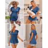 image:imageEkouaer Maternity Shirts 3 Packs Flying Short Sleeve Nursing Tops Pregnancy ClothesWine Redfloral Blackdark Blue3pcs