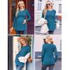 image:imageEkouaer Maternity Shirts 3 Packs Pleated Long Sleeve Tops Tunic Casual Pregnancy ClothesBlackBlueGreen