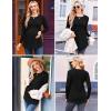 image:imageEkouaer Maternity Shirts 3 Packs Pleated Long Sleeve Tops Tunic Casual Pregnancy ClothesBlackBlueGreen