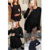 image:imageEkouaer Maternity Shirts 3 Packs Pleated Long Sleeve Tops Tunic Casual Pregnancy ClothesBlackPinkWhite