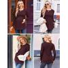 image:imageEkouaer Maternity Shirts 3 Packs Pleated Long Sleeve Tops Tunic Casual Pregnancy ClothesCaramelDark RedDark Grey