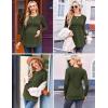image:imageEkouaer Maternity Shirts 3 Packs Pleated Long Sleeve Tops Tunic Casual Pregnancy ClothesGreenGreyPurple