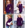image:imageEkouaer Maternity Shirts 3 Packs Pleated Long Sleeve Tops Tunic Casual Pregnancy ClothesGreenGreyPurple