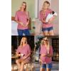 image:imageEkouaer Maternity Shirts 3 Packs Short Sleeve Womens Oversized Pregnancy Tops Split Side Postpartum Blouse Clothes SXXLArmy GreenPinkWhite