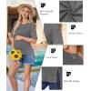 image:imageEkouaer Maternity Shirts 3 Packs Short Sleeve Womens Oversized Pregnancy Tops Split Side Postpartum Blouse Clothes SXXLBlackDark GrayDirty Pink