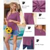 image:imageEkouaer Maternity Shirts 3 Packs Short Sleeve Womens Oversized Pregnancy Tops Split Side Postpartum Blouse Clothes SXXLBlackGrayGray Purple