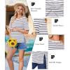 image:imageEkouaer Maternity Shirts 3 Packs Short Sleeve Womens Oversized Pregnancy Tops Split Side Postpartum Blouse Clothes SXXLBlackLight GrayWhite Stripe