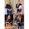 image:imageEkouaer Maternity Shirts 3 Packs Short Sleeve Womens Oversized Pregnancy Tops Split Side Postpartum Blouse Clothes SXXLBlackNavy BlueWhite