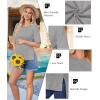 image:imageEkouaer Maternity Shirts 3 Packs Short Sleeve Womens Oversized Pregnancy Tops Split Side Postpartum Blouse Clothes SXXLNavy BlueLight GrayArmy Green
