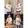 image:imageEkouaer Maternity Shirts 3 Packs Short Sleeve Womens Oversized Pregnancy Tops Split Side Postpartum Blouse Clothes SXXLWhiteKhakiOrange Sunflower