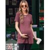 image:imageEkouaer Maternity Tops Short Sleeve Pregnancy Shirts Tee Tunic Casual T Shirt Ribbed Knit Pregnant ClothesWinered