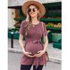 image:imageEkouaer Maternity Tops Short Sleeve Pregnancy Shirts Tee Tunic Casual T Shirt Ribbed Knit Pregnant ClothesWinered