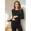 image:imageEkouaer Nursing Pajama Set Long Sleeve Maternity Clothes Labor Pregnancy Pjs Breastfeeding Thermal Underwear SleepwearBlack