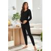 image:imageEkouaer Nursing Pajama Set Long Sleeve Maternity Clothes Labor Pregnancy Pjs Breastfeeding Thermal Underwear SleepwearBlack