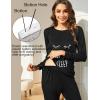 image:imageEkouaer Nursing Pajama Set Long Sleeve Maternity Clothes Labor Pregnancy Pjs Breastfeeding Thermal Underwear SleepwearBlack Sleep Eyes