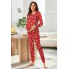 image:imageEkouaer Nursing Pajama Set Long Sleeve Maternity Clothes Labor Pregnancy Pjs Breastfeeding Thermal Underwear SleepwearChristmas Red
