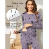 image:imageEkouaer Nursing Pajama Set Long Sleeve Maternity Clothes Labor Pregnancy Pjs Breastfeeding Thermal Underwear SleepwearGrey Star