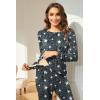 image:imageEkouaer Nursing Pajama Set Long Sleeve Maternity Clothes Labor Pregnancy Pjs Breastfeeding Thermal Underwear SleepwearStrar Dark Gray