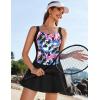 image:imageEkouaer Swim Dress One Piece Bathing Suit Skirted Swimsuits for Women Ruched Retro Swimwear SXXL1black