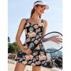 image:imageEkouaer Swim Dress One Piece Bathing Suit Skirted Swimsuits for Women Ruched Retro Swimwear SXXLBlack Flower