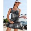 image:imageEkouaer Swim Dress One Piece Bathing Suit Skirted Swimsuits for Women Ruched Retro Swimwear SXXLBlack With White Dots