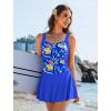 image:imageEkouaer Swim Dress One Piece Bathing Suit Skirted Swimsuits for Women Ruched Retro Swimwear SXXLBlue