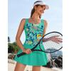 image:imageEkouaer Swim Dress One Piece Bathing Suit Skirted Swimsuits for Women Ruched Retro Swimwear SXXLGreen