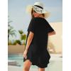 image:imageEkouaer Swimsuit Cover Ups for Women Lace Crochet VNeck Bikini Beach Coverups Dress for Swimwear Bathing Suit00black