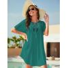 image:imageEkouaer Swimsuit Cover Ups for Women Lace Crochet VNeck Bikini Beach Coverups Dress for Swimwear Bathing Suit00deep Green