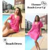 image:imageEkouaer Swimsuit Cover Ups for Women Lace Crochet VNeck Bikini Beach Coverups Dress for Swimwear Bathing Suit00hot Pink