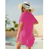 image:imageEkouaer Swimsuit Cover Ups for Women Lace Crochet VNeck Bikini Beach Coverups Dress for Swimwear Bathing Suit00hot Pink