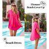 image:imageEkouaer Swimsuit Cover Ups for Women Lace Crochet VNeck Bikini Beach Coverups Dress for Swimwear Bathing Suit00hot Pink